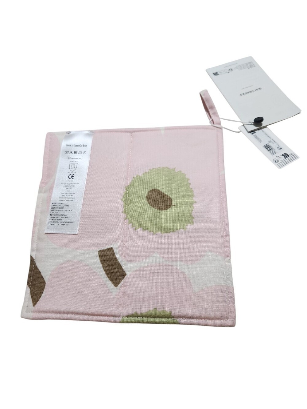 Marimekko Unikko Pink off White/ Pear Pot Holder - Picture 2 of 4